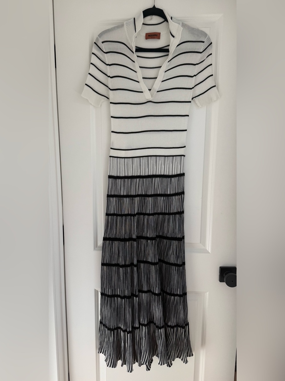 Missoni Striped Knit Long Dress - White and Black